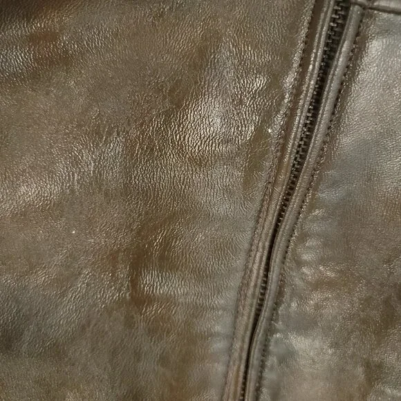 Leather Jacket Women's Large? Brown Zip Front Hand Painted Horses Modified - Picture 15 of 16